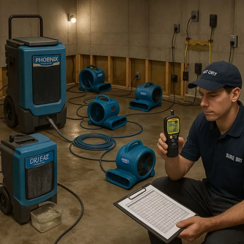 Structural Drying and Dehumidification process in Liberty County, TX